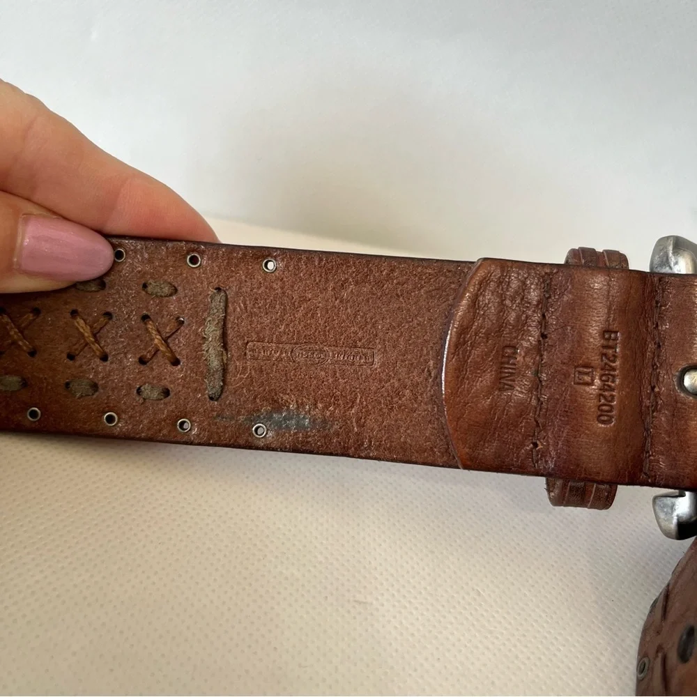 Fossil Brown Woven Leather Belt